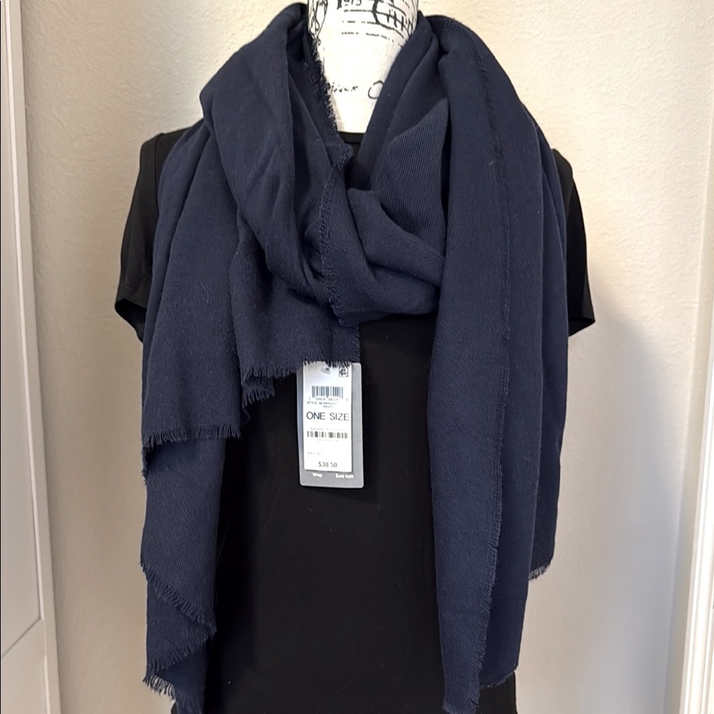 NWT On 34th Navy Scarf Wrap